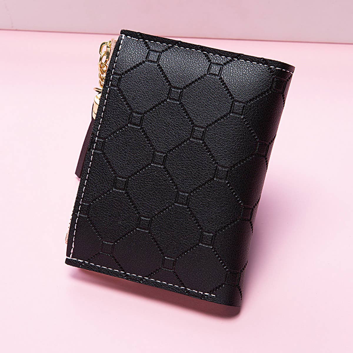 ZIP-UP BI-FOLD EMBOSSED WALLET_CWAB2602