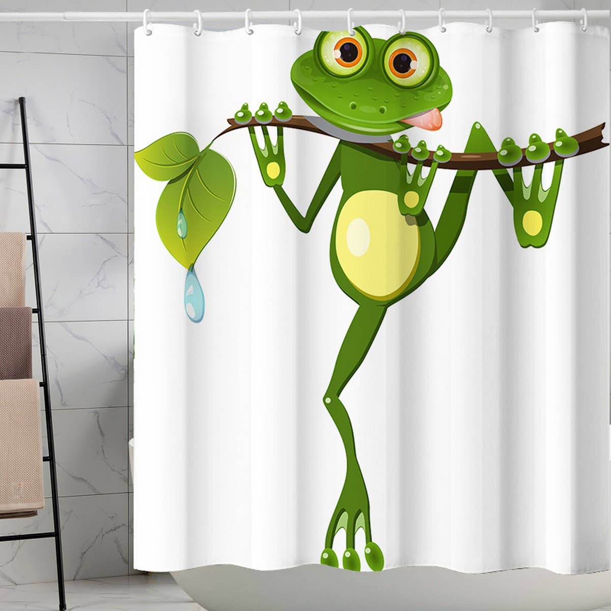 HOT SALE DIGITAL PRINTED FROG SHOWER CURTAIN