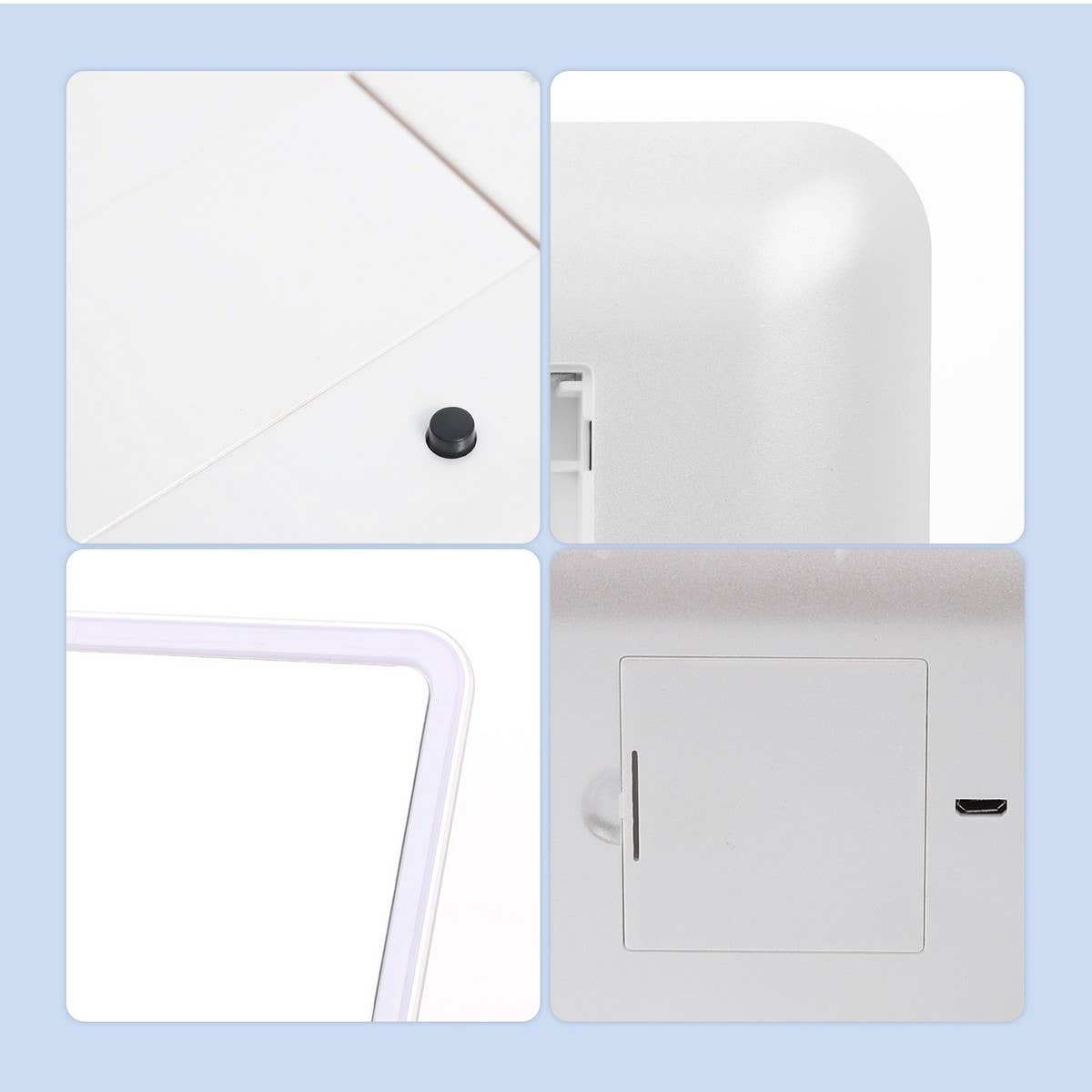 FOLDING STORAGE DRESSING BOX LED MAKEUP MIRROR