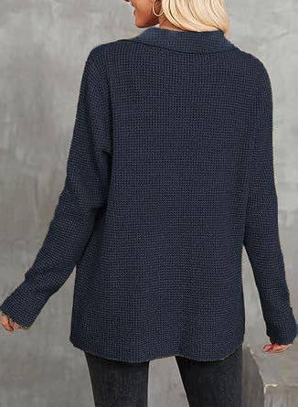 WAFFLE KNIT JACKET CASUAL BUTTON-DOWN SHIRT