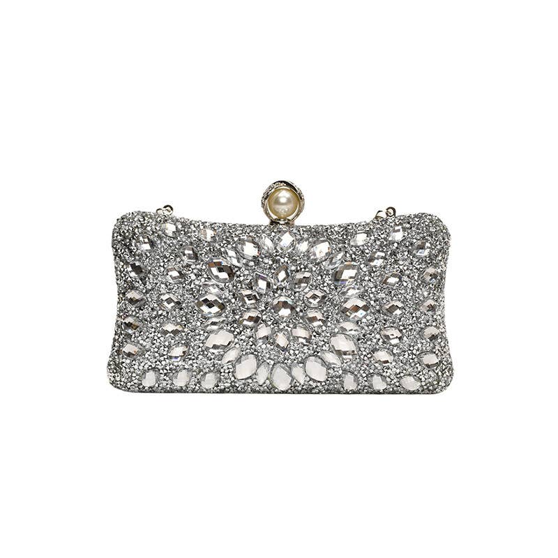 Fashionable colored diamond crossbody chain bag