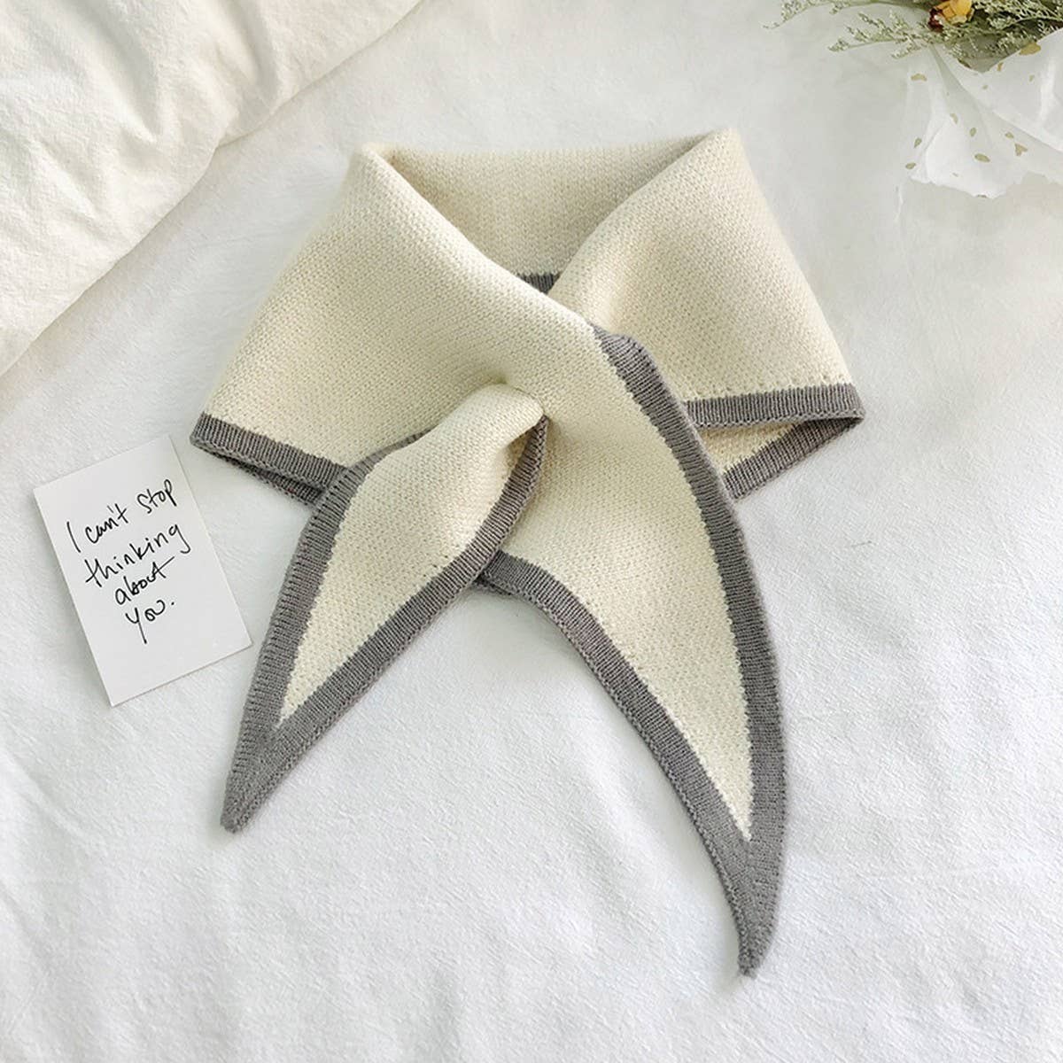 Knit Triangle Scarf for Women?™s Winter Neck Wrap