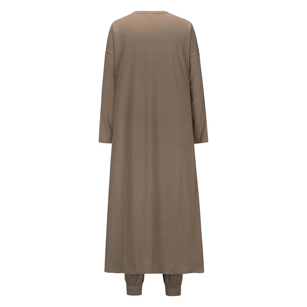 Three-piece set of vest,long pants and cardigan