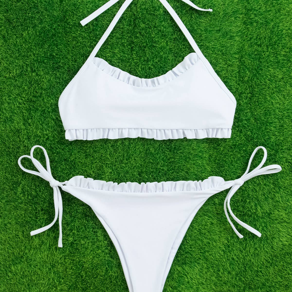 Sexy Tied Bikini Set - Lace Halter Bikini Swimsuit