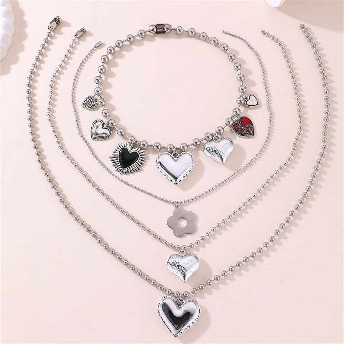 NEW FASHION LOVE HIP HOP BEADED NECKLACE