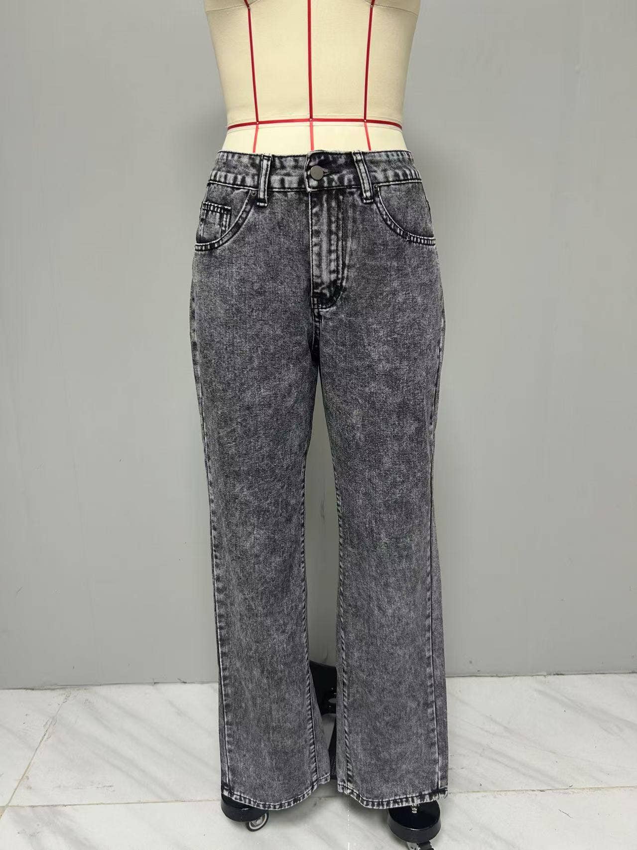 STYLISH RETRO STRAIGHT-LEG BAGGY DENIM PANTS
