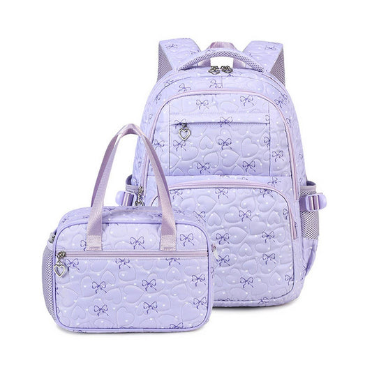 Backpacks for School Girls??œHeart Print 2-Piece Set_CWAB5393