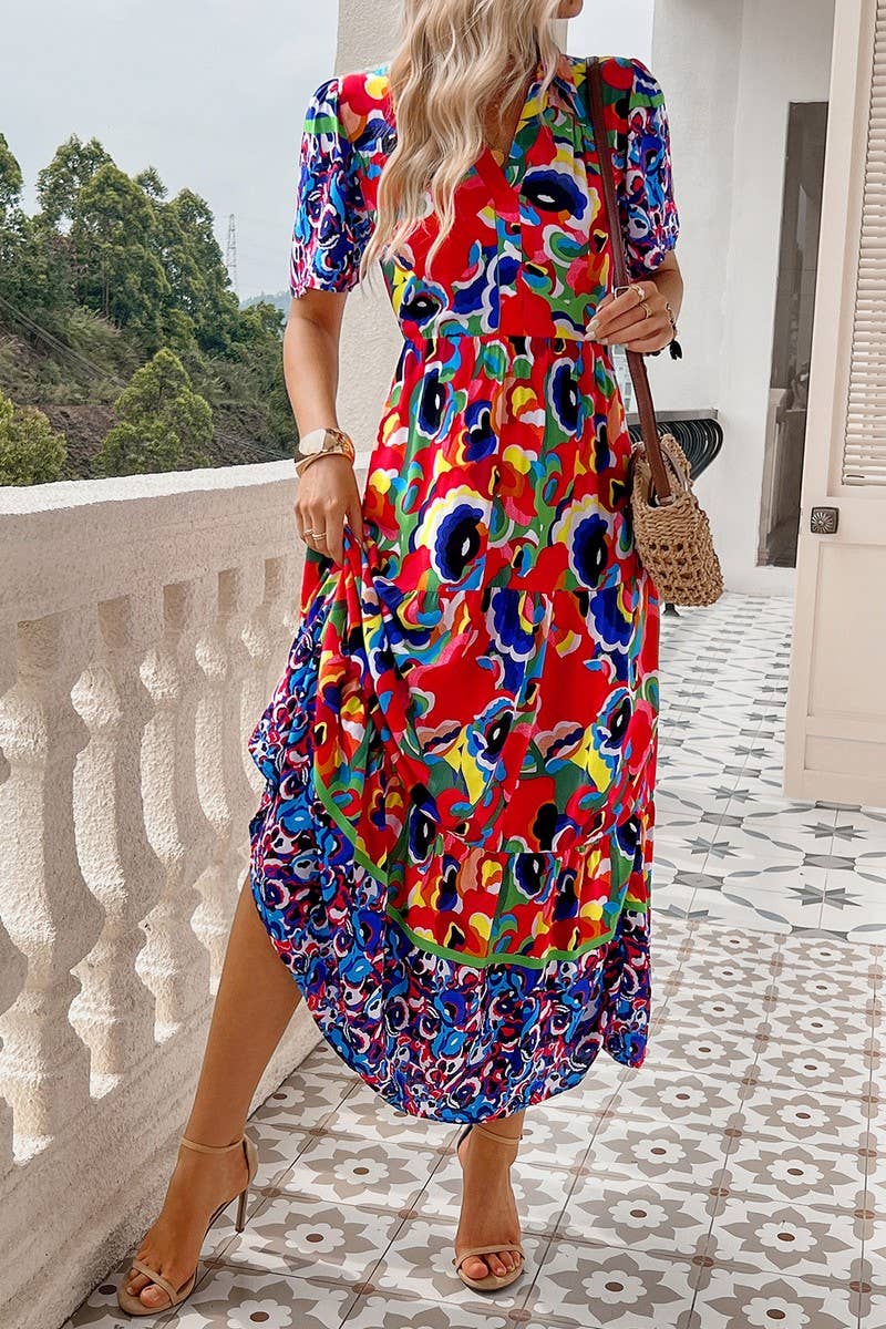 CWDMD5333_SUMMER HOLIDAY CASUAL PRINT DRESS