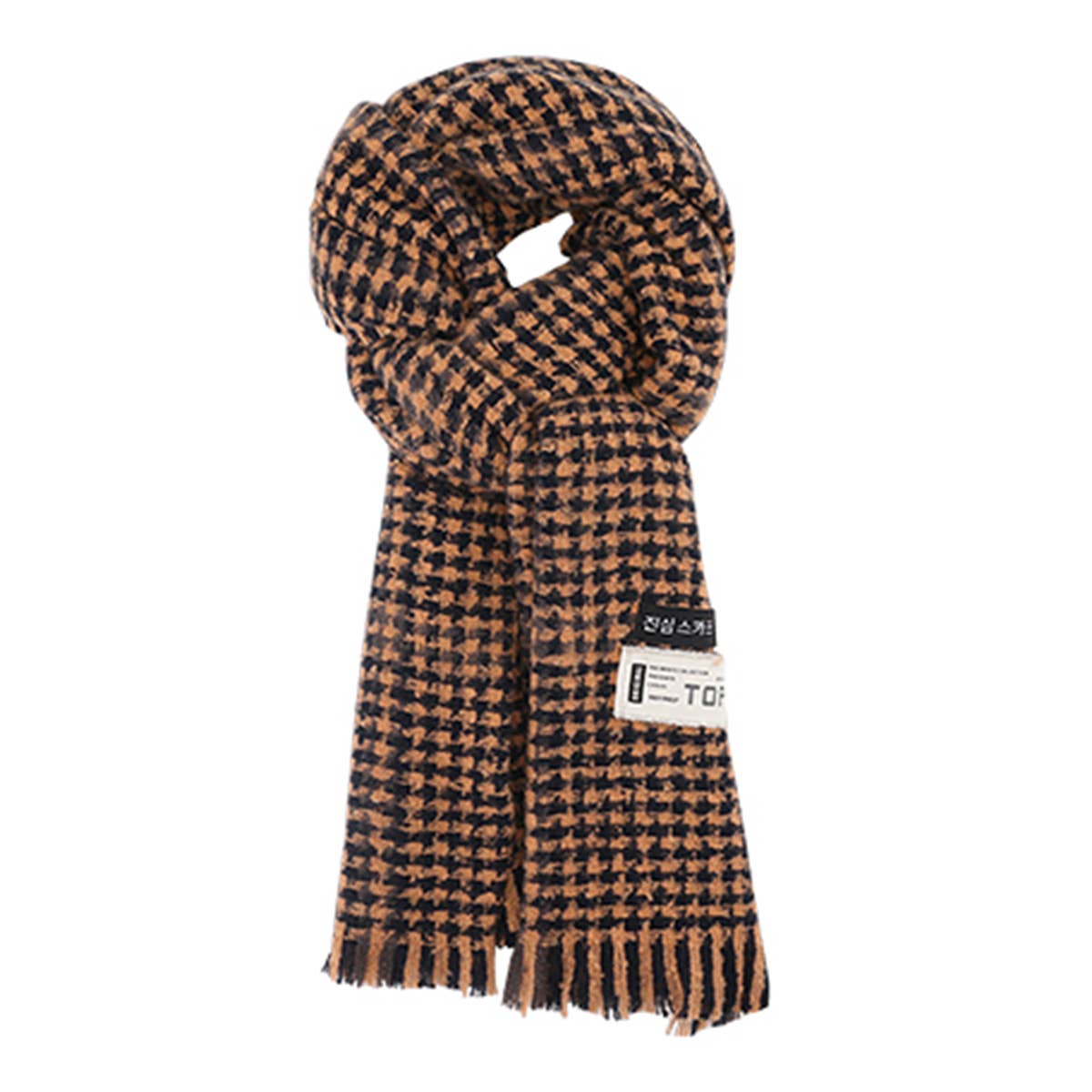 RETRO PLAID HOUNDSTOOTH WARM SCARF_CWASC0146