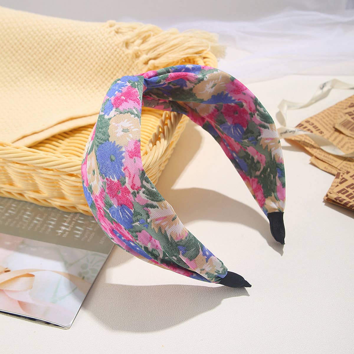 CROSS HEADBAND WIDE BRIM FABRIC HEADBAND_CWAHA1706