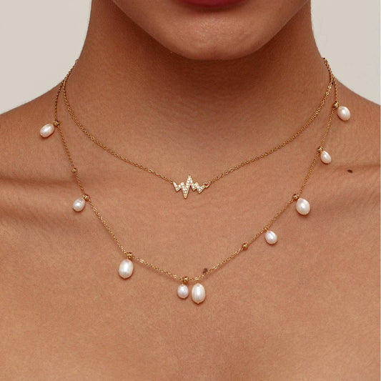 FRESHWATER PEARL NECKLACE 18K GOLD PLATED NECKLACE