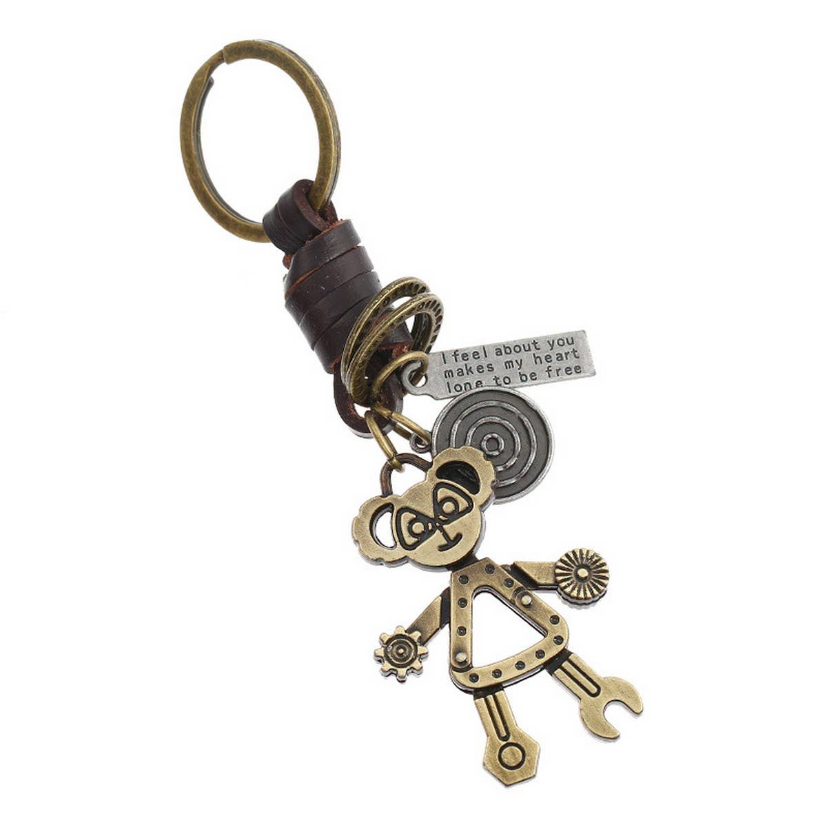 PUNK HAND-WOVEN RETRO ALLOY COWHIDE KEYCHAIN_CWMM4784