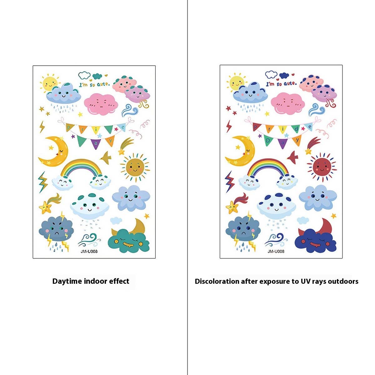 UV Color-Changing Sunscreen Test Tattoo Stickers