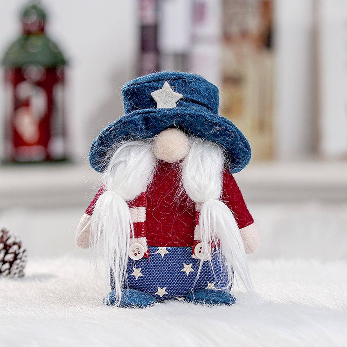 AMERICAN NATIONAL DAY FACELESS OLD MAN ELF DOLL_CWMM2919