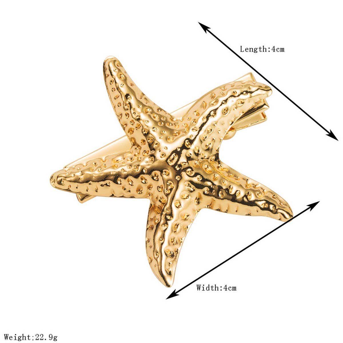 5PCS Metal Starfish Hair Clips, Bold Beach Style_CWAHA6218