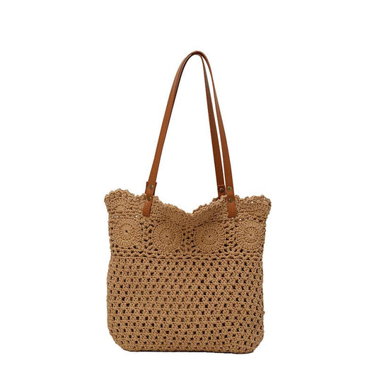 Hollowed-out large-capacity artistic woven bag