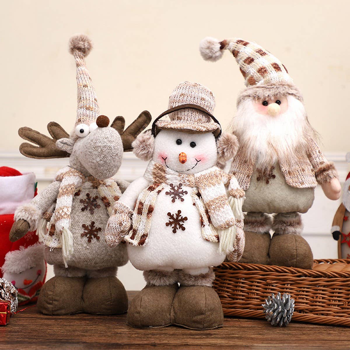 CWMM1739_Christmas Decorations Knitted Retractable Doll