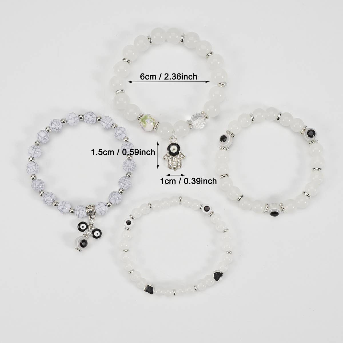 CWAJE05701_BOHO MULTI LAYER GLASS CERAMIC BEADED BRACELET