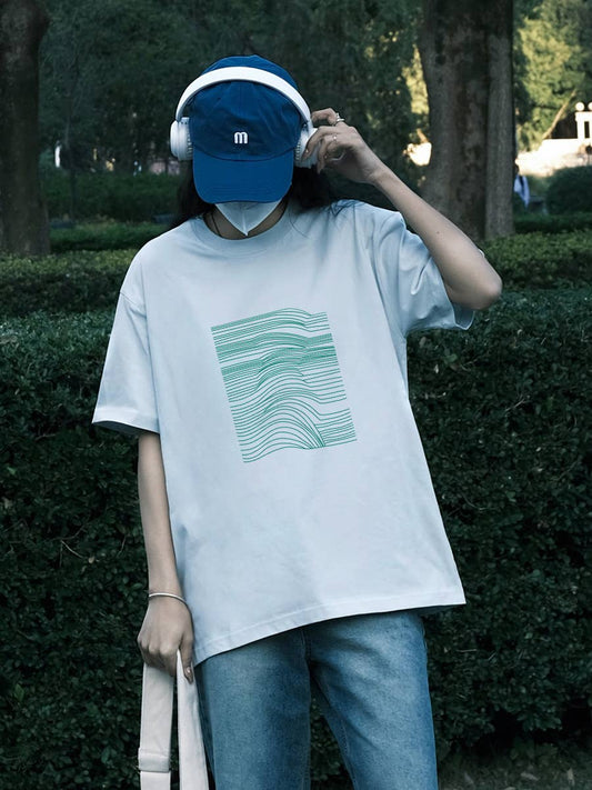 Cwtts0933_Personalized Print Loose Crew Neck T Shirt