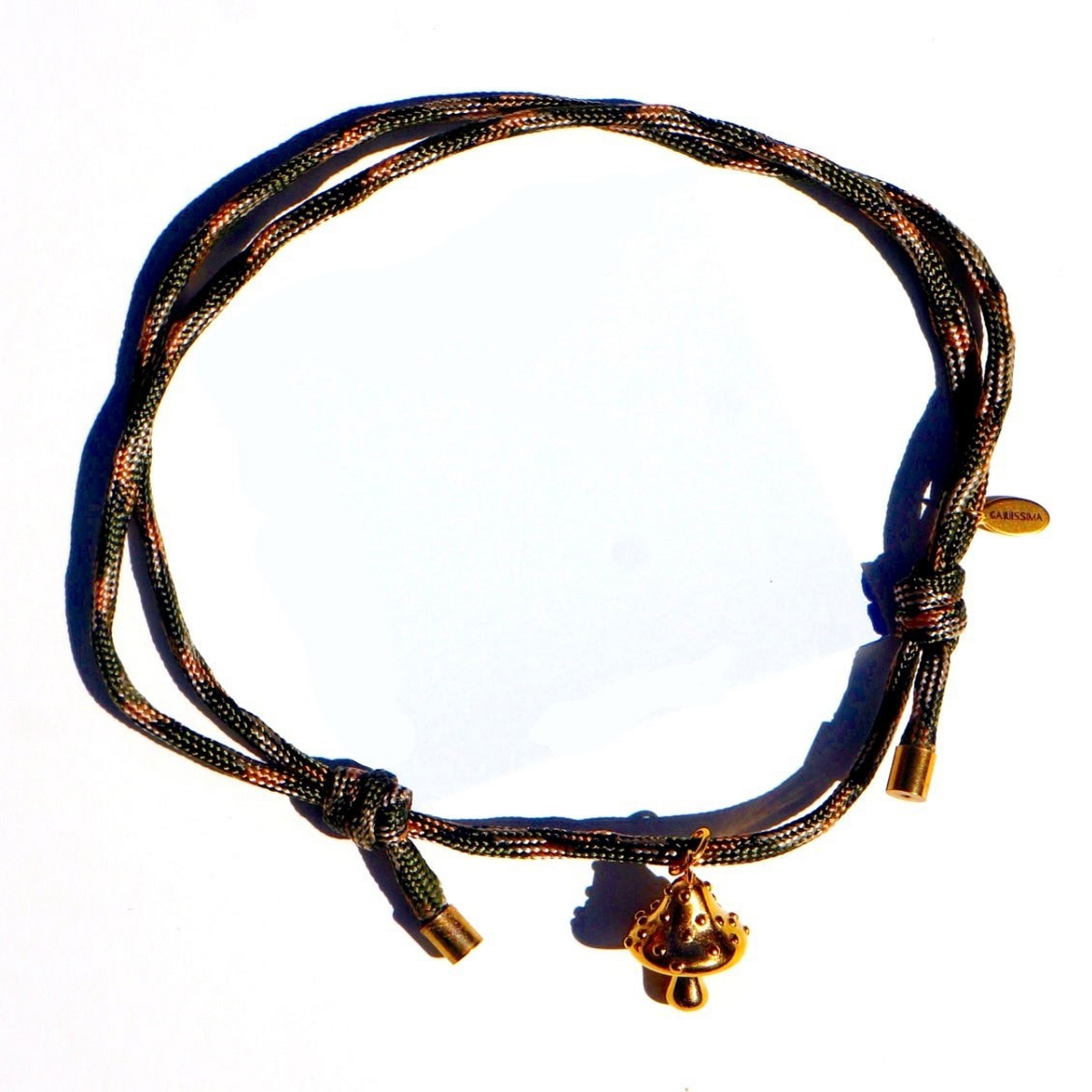 18K Gold Mushroom Necklace ??Zircon Inlaid Charm_CWAJE4972