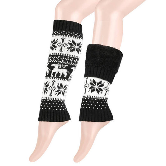 CWMM10079_CHRISTMAS CHUNKY KNIT FLEECE LEG WARMERS