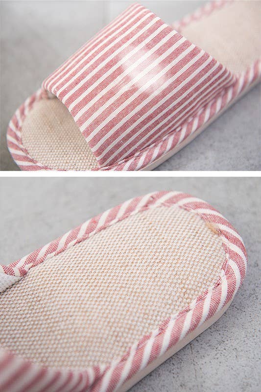 VERTICAL STRIPE COMFY HOME SHOES INDOOR SLIPPERS
