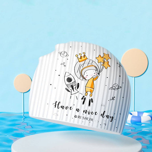 Kids' XL Silicone Swim Cap Waterproof,Cute Cartoon