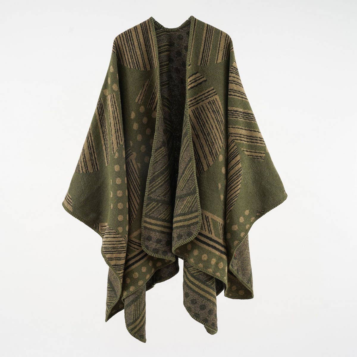 GEOMETRIC LINE FASHION WOMEN'S WARM SHAWL