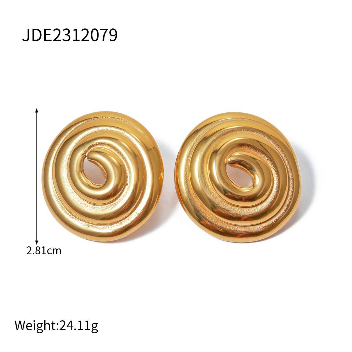 SIMPLE AND STYLISH 18K GOLD SPIRAL EARRINGS