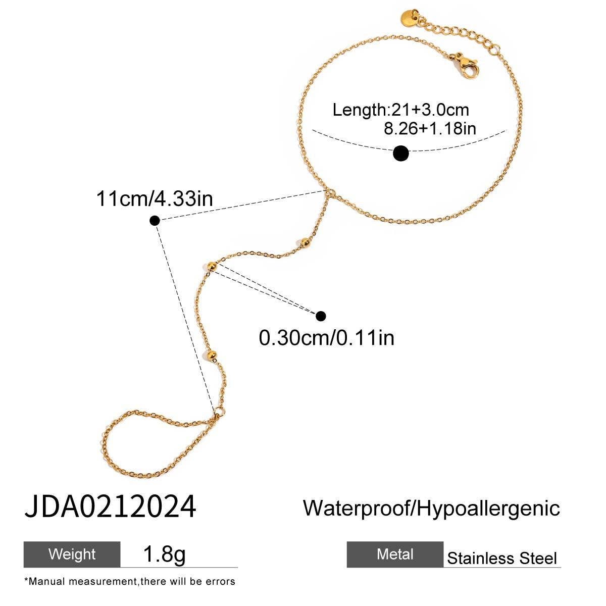 18K Gold Beaded Toe & Anklet Chain, Stainless_CWAJE4750