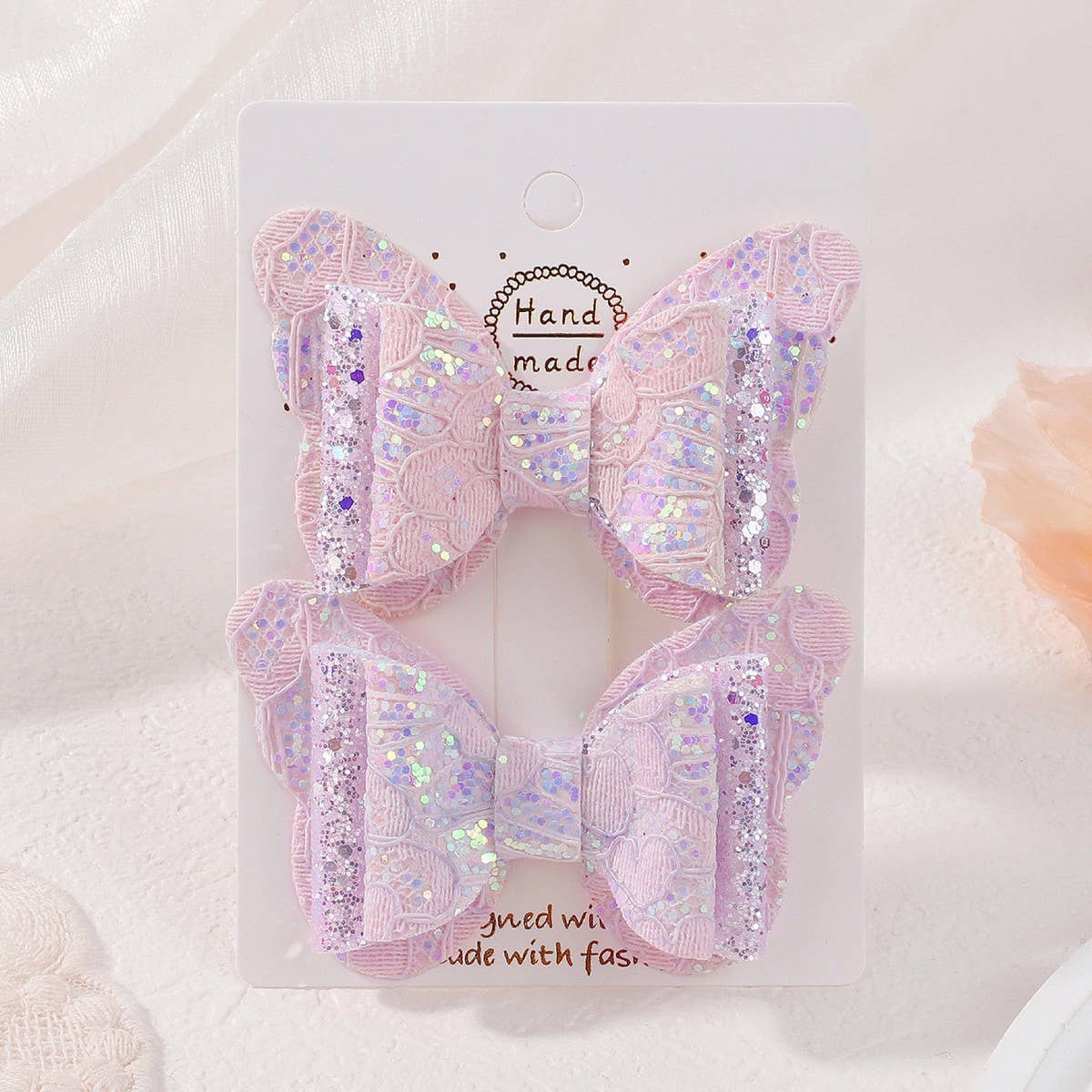 Cute Cartoon Glitter Bow Hair Clip Set
