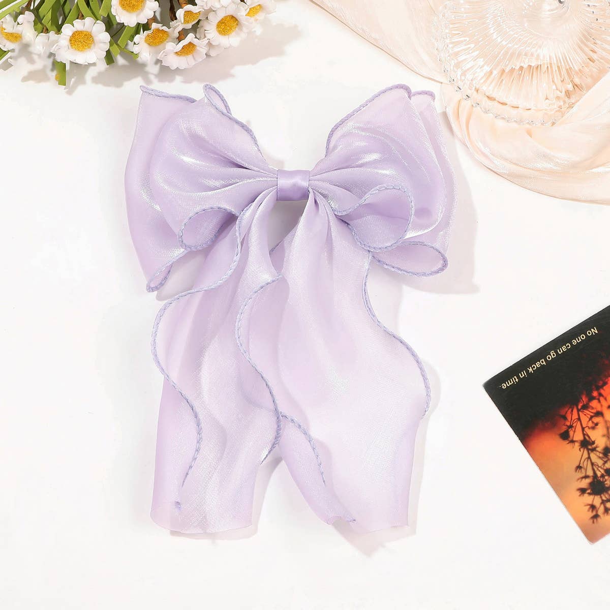 SHINY SILK RIBBON BOW HAIRPIN_CWAHA1631