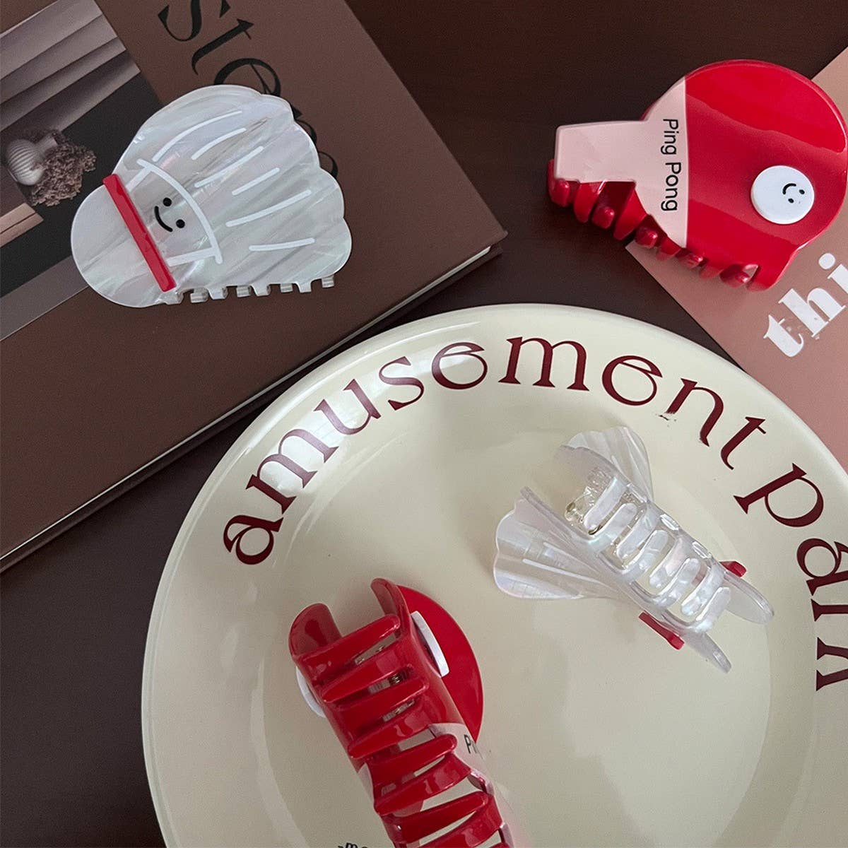 Cute Sports Claw Clip ?Ping Pong & Badminton Style