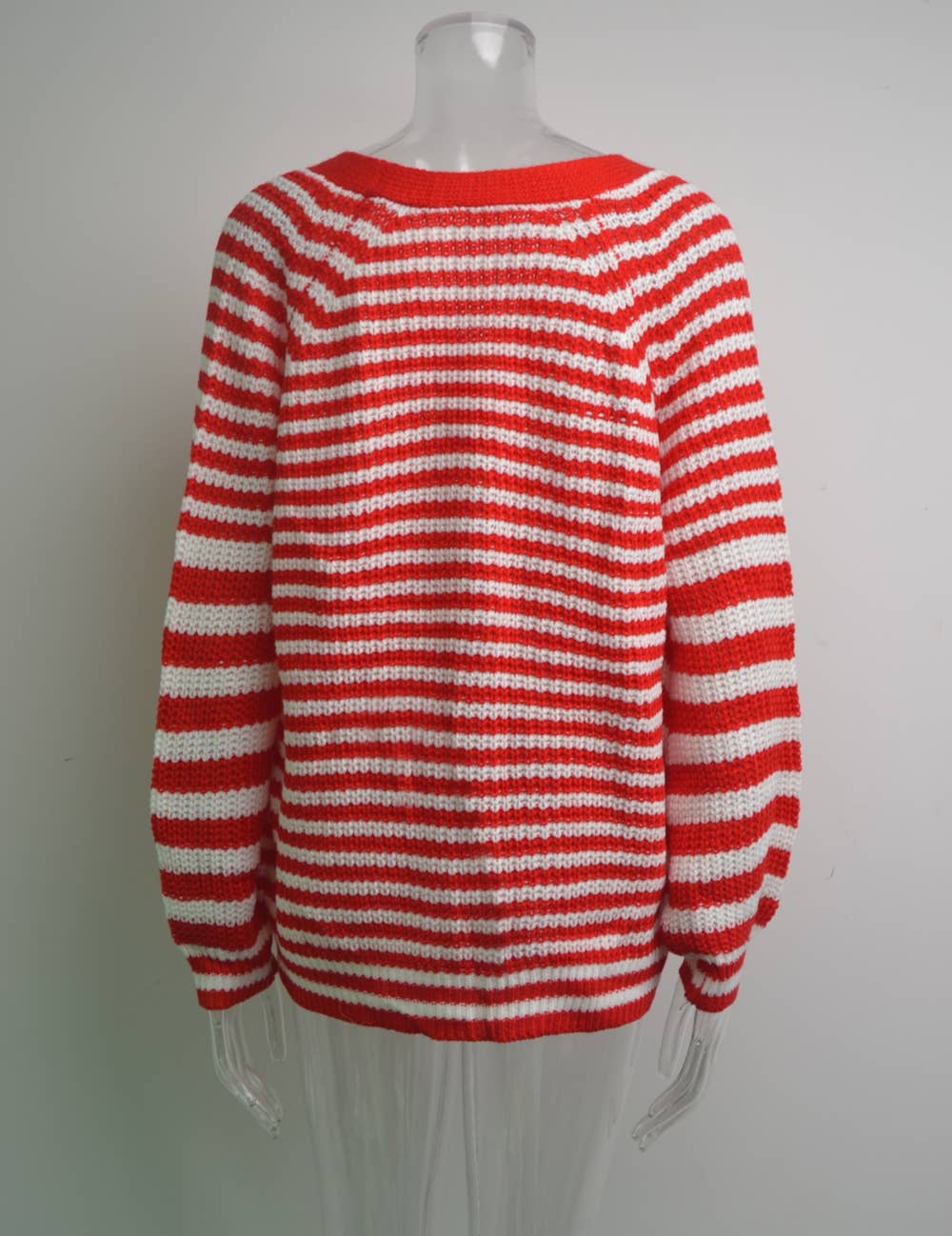 STRIPED SWEATER PLUS SIZE LOOSE KNIT