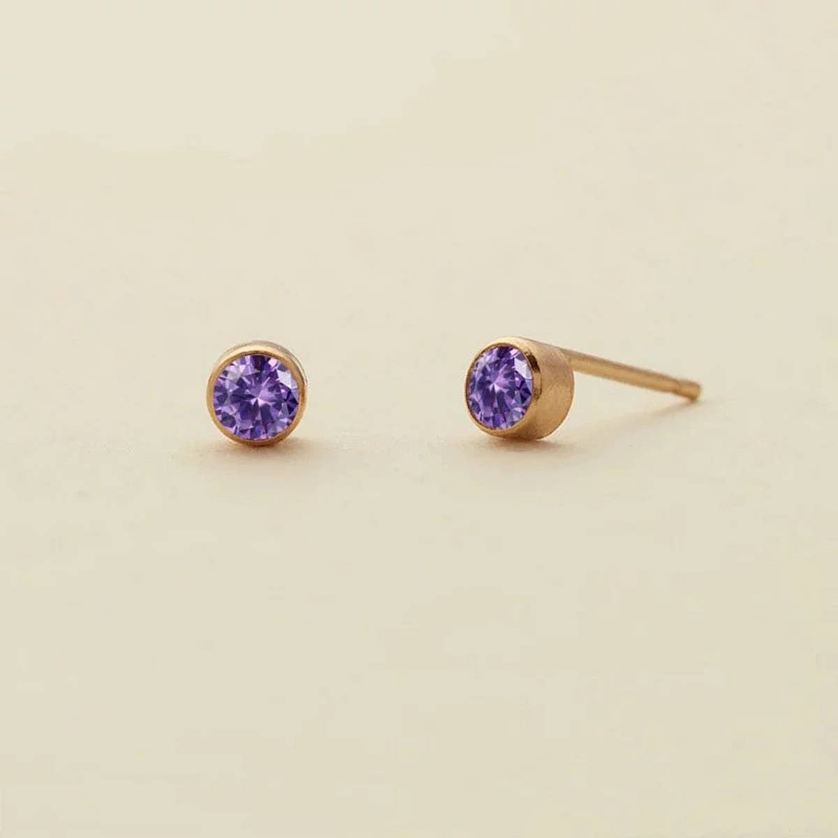 Zodiac Birthstone Zircon Stud Earrings Colorfast_CWAJE5027
