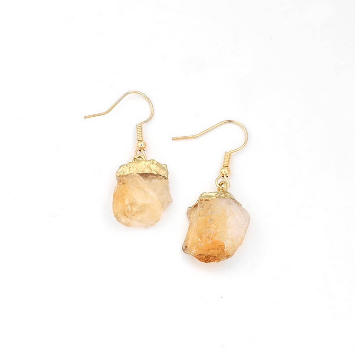 NATURAL CRYSTAL IRREGULAR ORIGINAL STONE EARRINGS