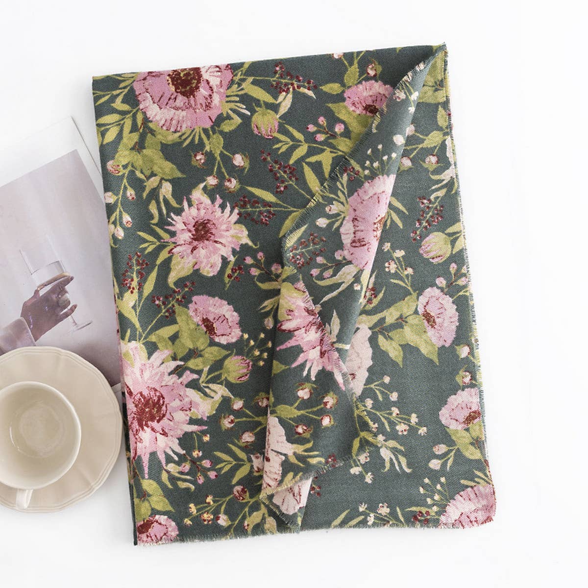 Floral Print Winter Scarf??Soft Elegant Long Shawl