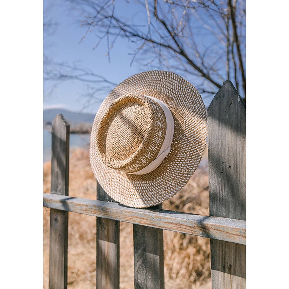 BRITISH RETRO HANDMADE WOVEN STRAW HAT_CWAH1171