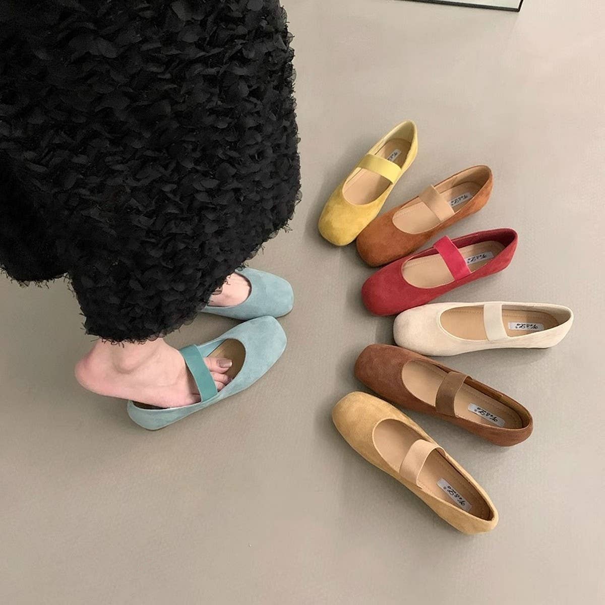 Red Ballet Flats Mary Janes for Dresses_CWSHF0134