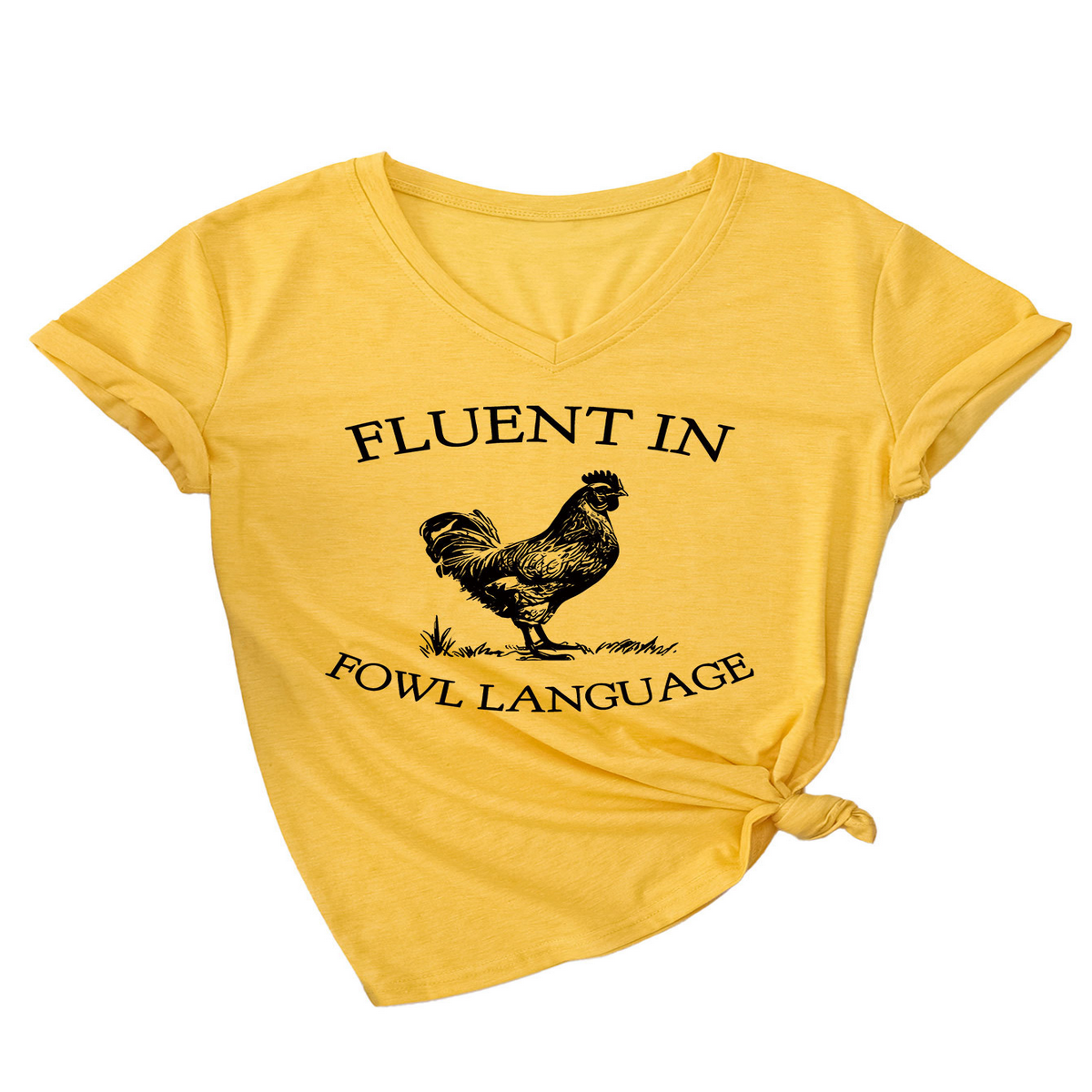 Women??¢s Casual Tee with Chicken Joke Print_CWTTS1479