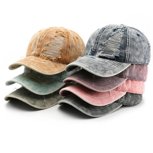 Vintage Washed Hole Baseball Cap for Men & Women_CWAH0907