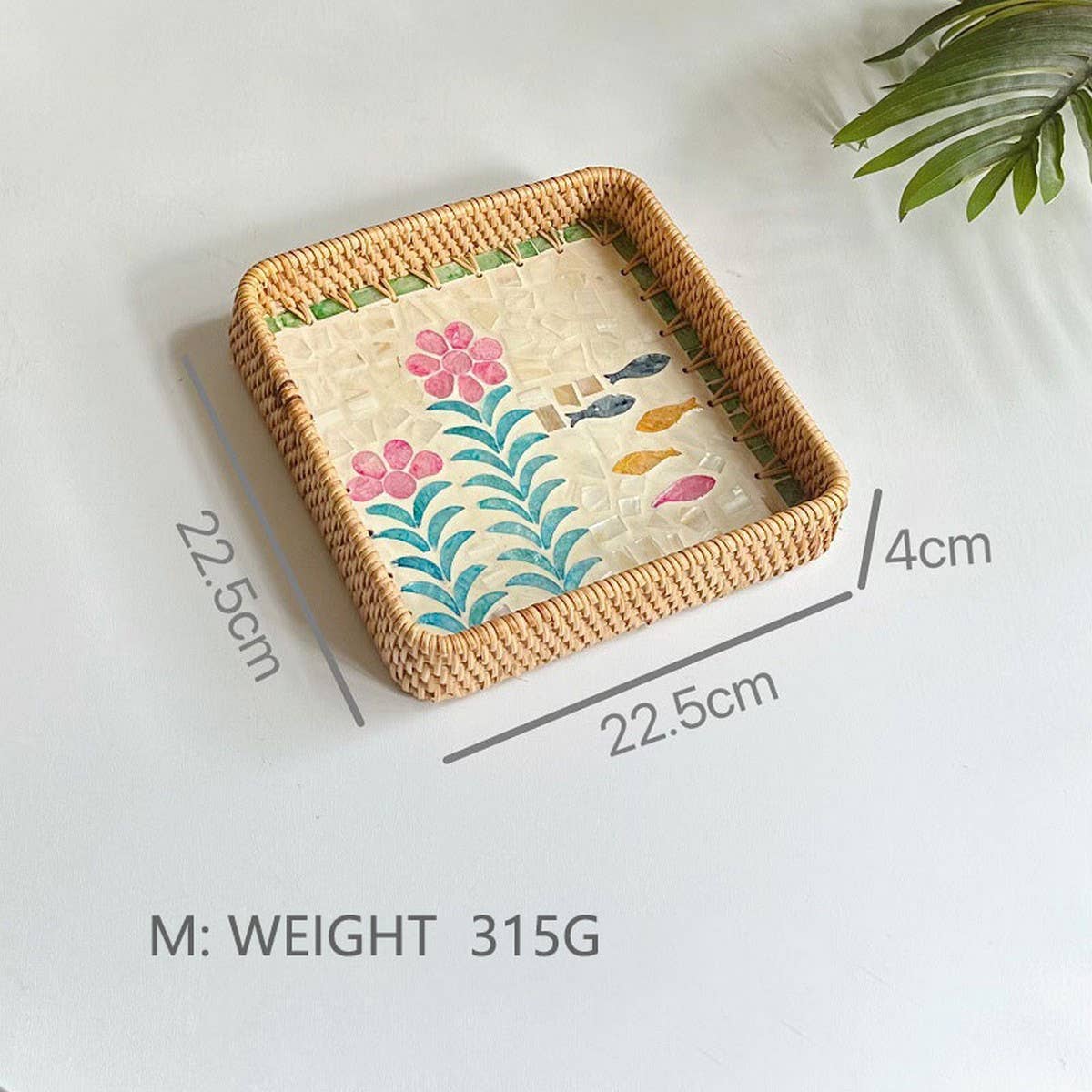 RATTAN COLORFUL SHELL CREATIVE HANDMADE FRUIT PLATE_CWMM4427