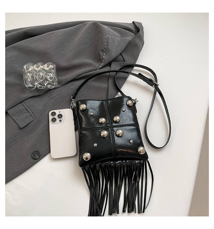 Personalized tassel trendy crossbody square bag