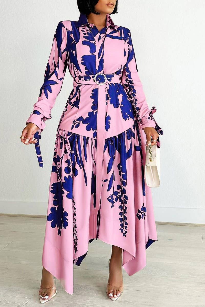 CWDMD01260_2025 PLUS SIZE FLORAL PRINT ASYMMETRICAL DRESS