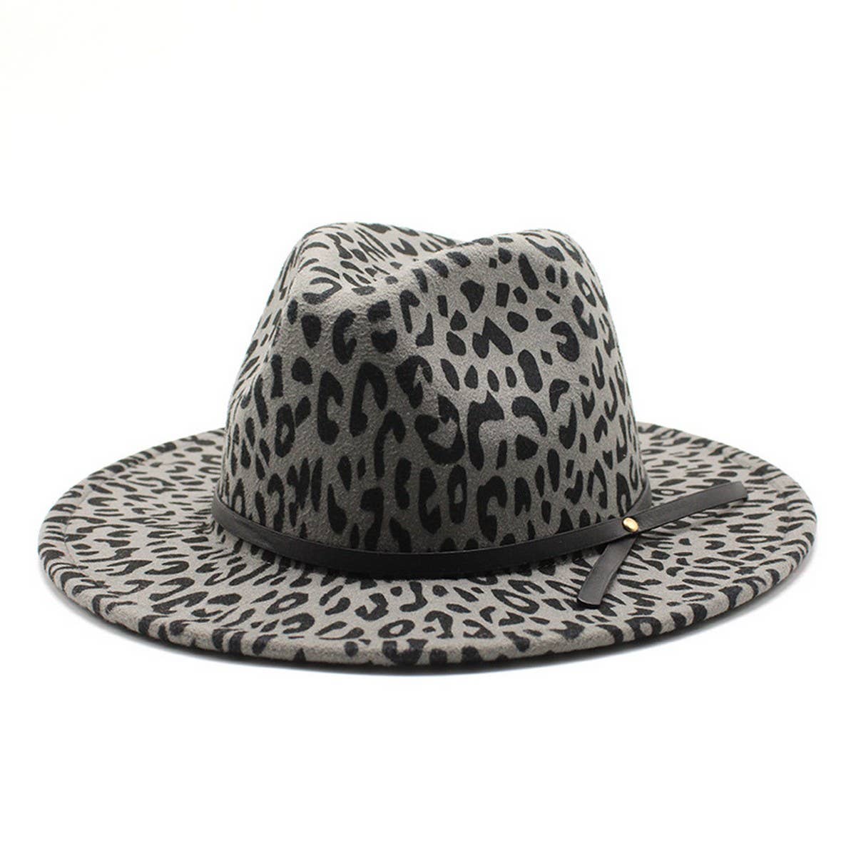 LEOPARD PRINT HAT JAZZ HAT WOOLEN HAT WIDE BRIM HAT_CWAH2571