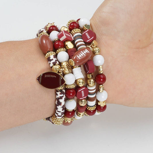 CWAJE05703_FOOTBALL GAME DAY BEADED MOM CHARM BRACELET