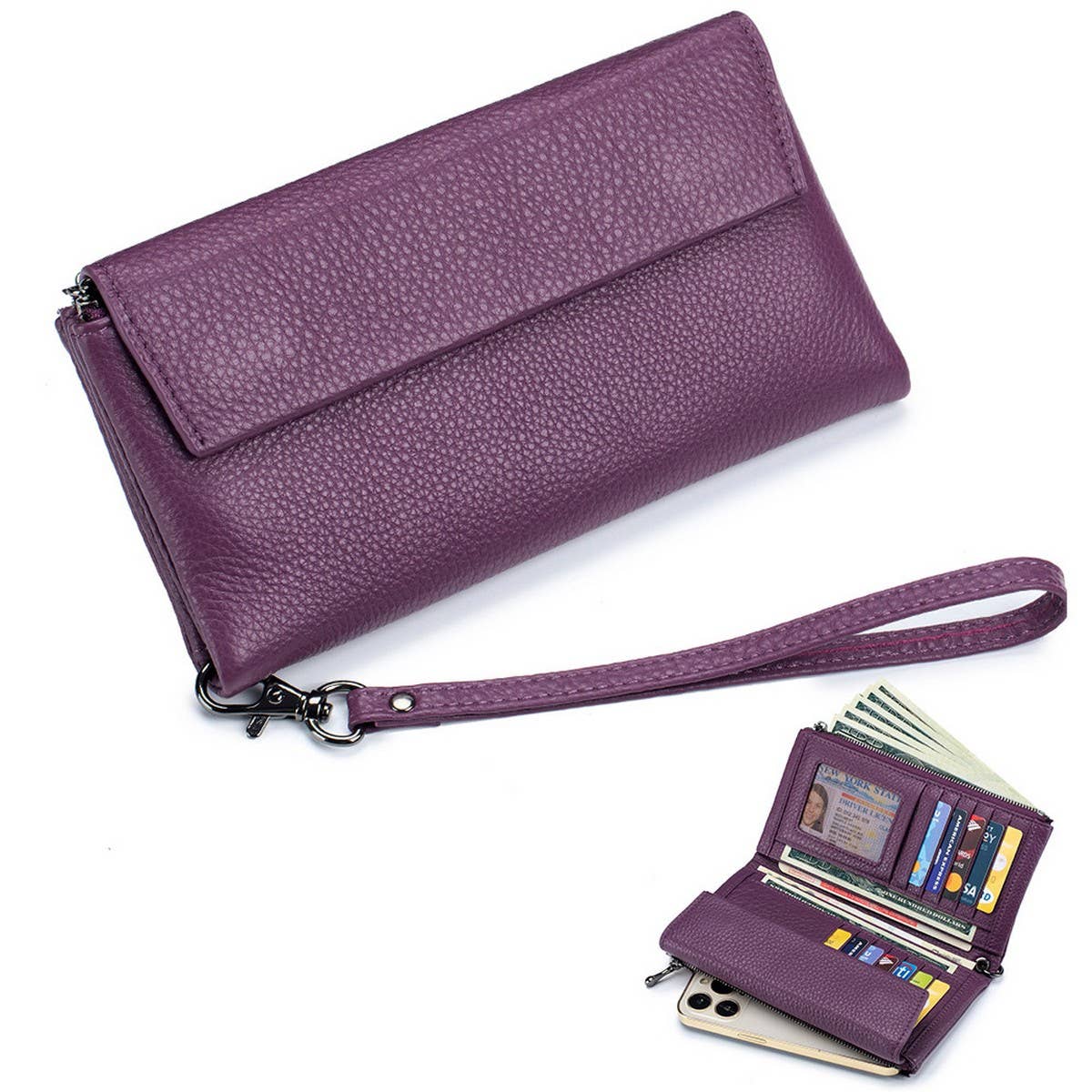 FASHIONABLE AND VERSATILE SOFT LEATHER LONG WALLET_CWAB3796
