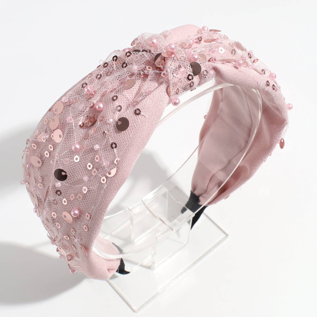 VINTAGE MESH SEQUIN KNOTTED HEADBAND
