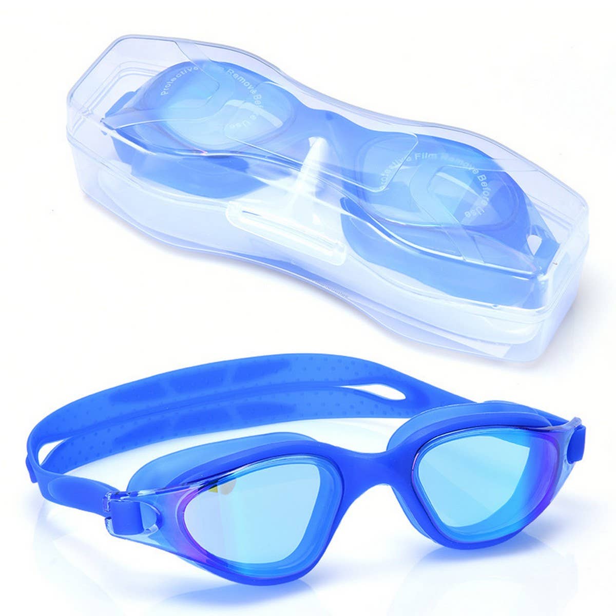 Silicone One-Piece Swim Goggles, HD Anti-Fog Lens