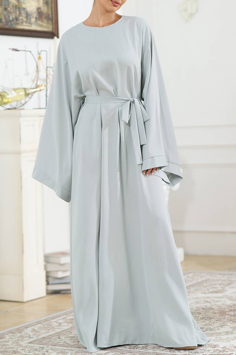 CWDMD5313_OLID COLOR CONSERVATIVE SIMPLE ROBE CASUAL DRESS
